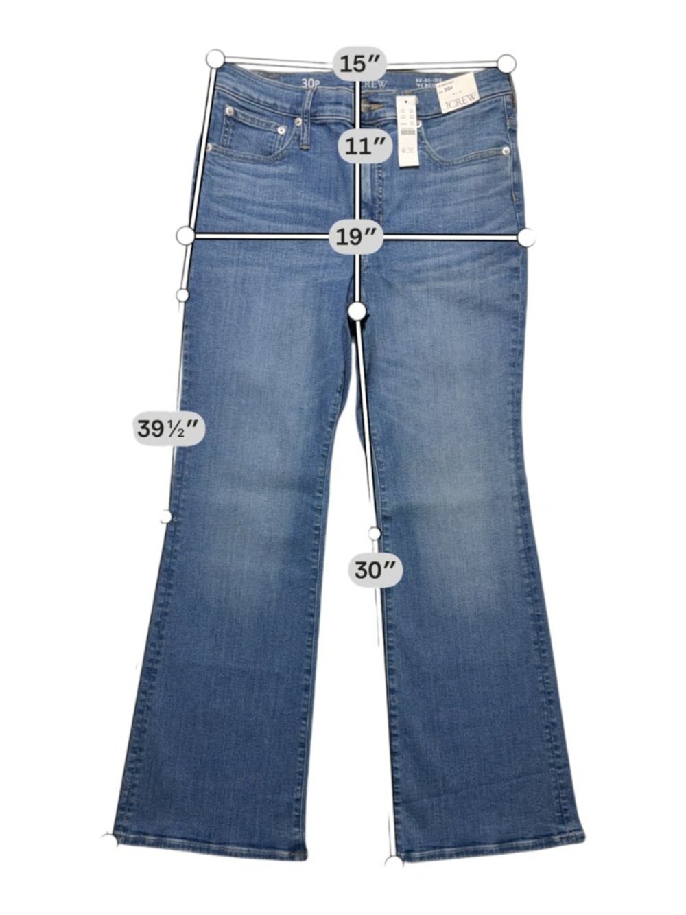 J.Crew 2003 Super-Stretch Denim Bootcut Jeans Women' Size 30P Dark Indigo NWT - Picture 3 of 12